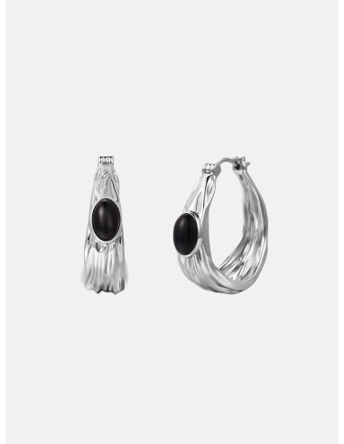 Black Onyx Bold Hoop Earrings des créatures d'habitude