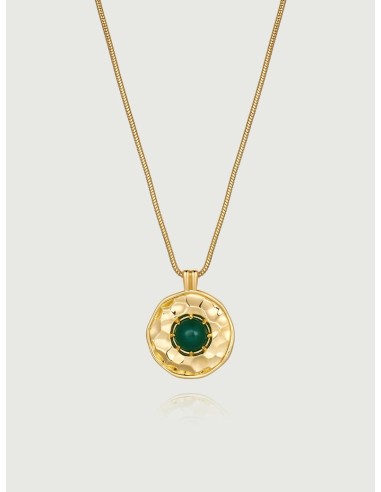 Green Onyx Coin Necklace rembourrage situé sous