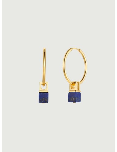 Lapis Lazuli Hoop Earrings pas cher 