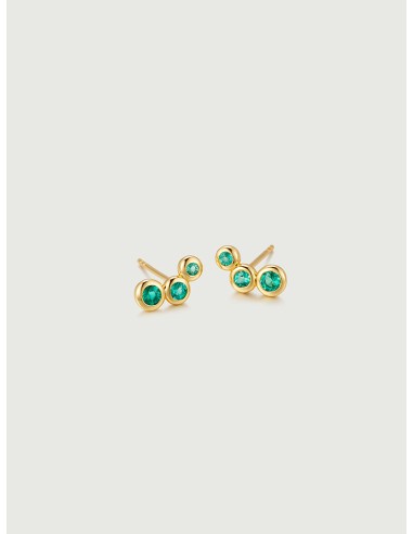 Emerald Spheres Bezel Set Stud Earrings outlet